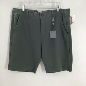 Hickey Freeman Men’s Classic Modern Fit Shorts Green Elastic Casual NWT Size 38